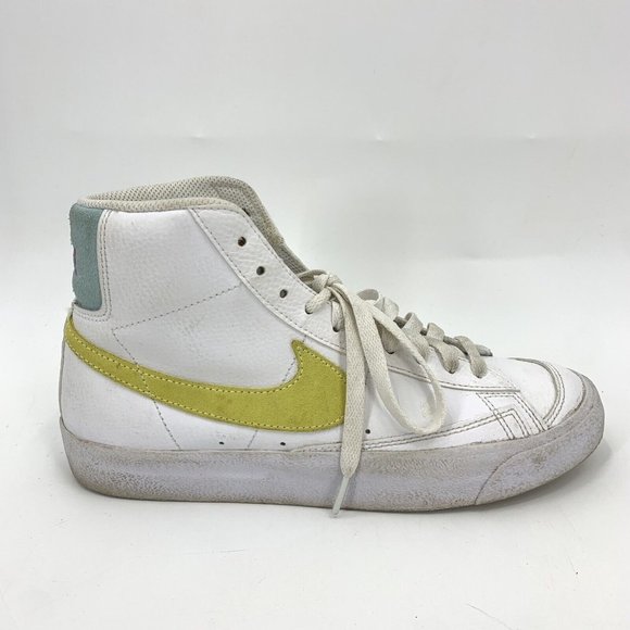 Nike Blazer Mid '77 White Suede Yellow DH4112-100 Youth 7 - Picture 4 of 10